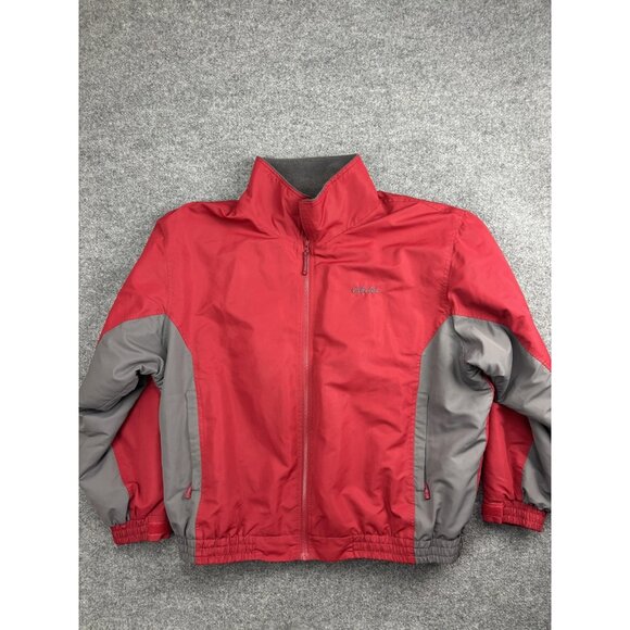 Cabela's Jacket Mens 2XL Red Gray Fleece Lined Full Zip Windbreaker Logo Outdoor - Picture 1 of 10